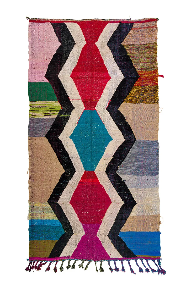 Marokkansk Boucherouite-teppe 145 x 265 cm (Størrelse: 145 x 265 cm)