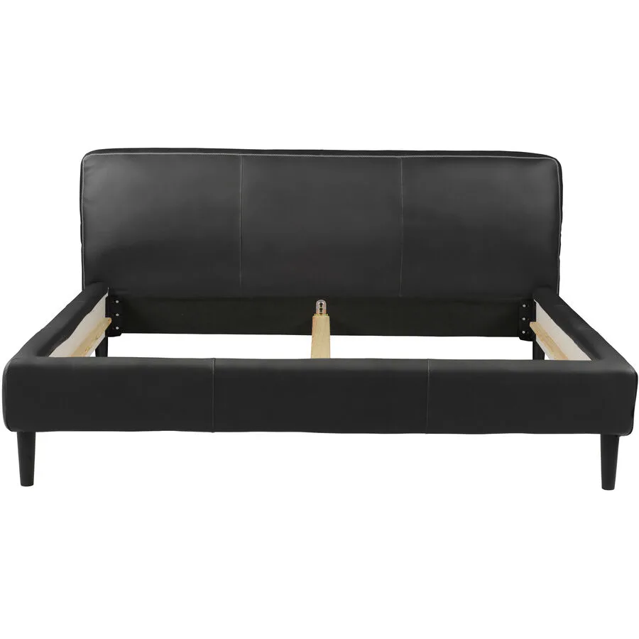 Bett Bly Schwarz Leder 200 x 210 cm