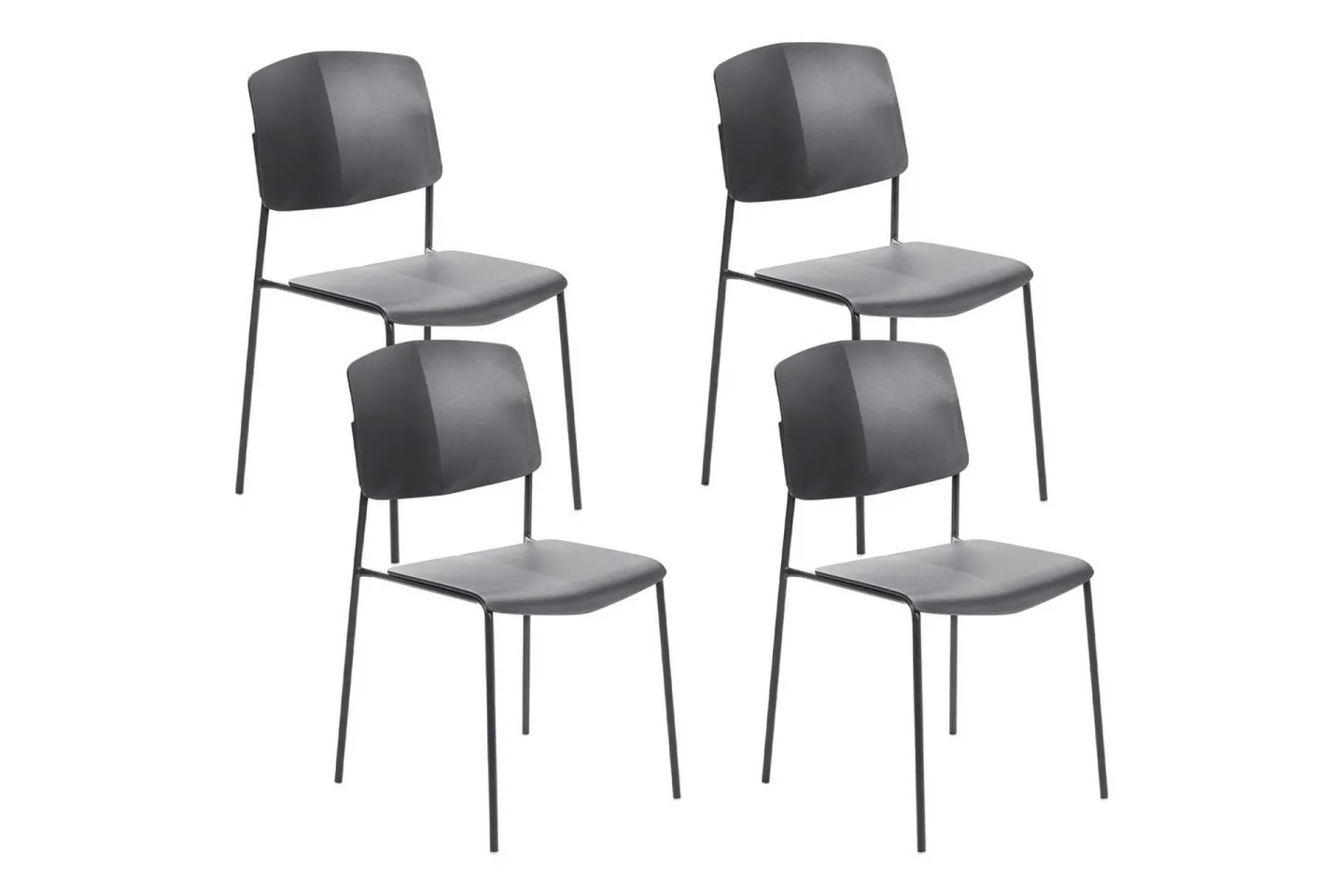 Set med 4 matstolar Astoria - Svart