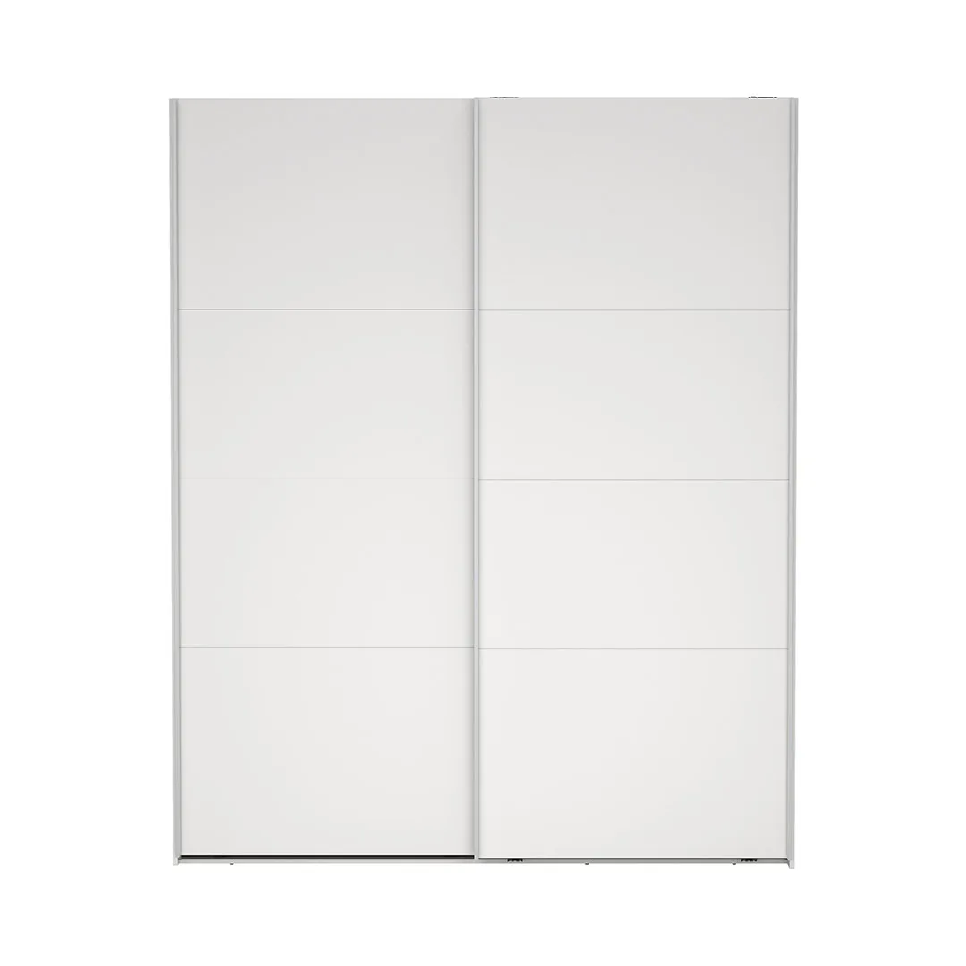 Catania Kleiderschrank 221x179x65cm, 2 Schiebetüren weiß.