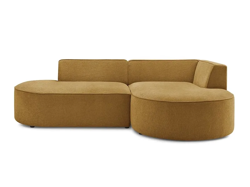 Ecksofa BOBOCHIC ROUSSEAU Stoff mit Textur gelb