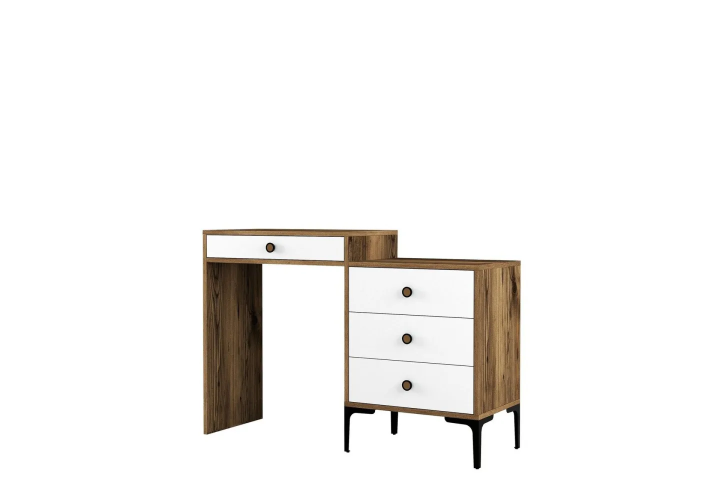 Ameias Sminkbord 124x84,7 cm Brun/Vit - Hanah Home