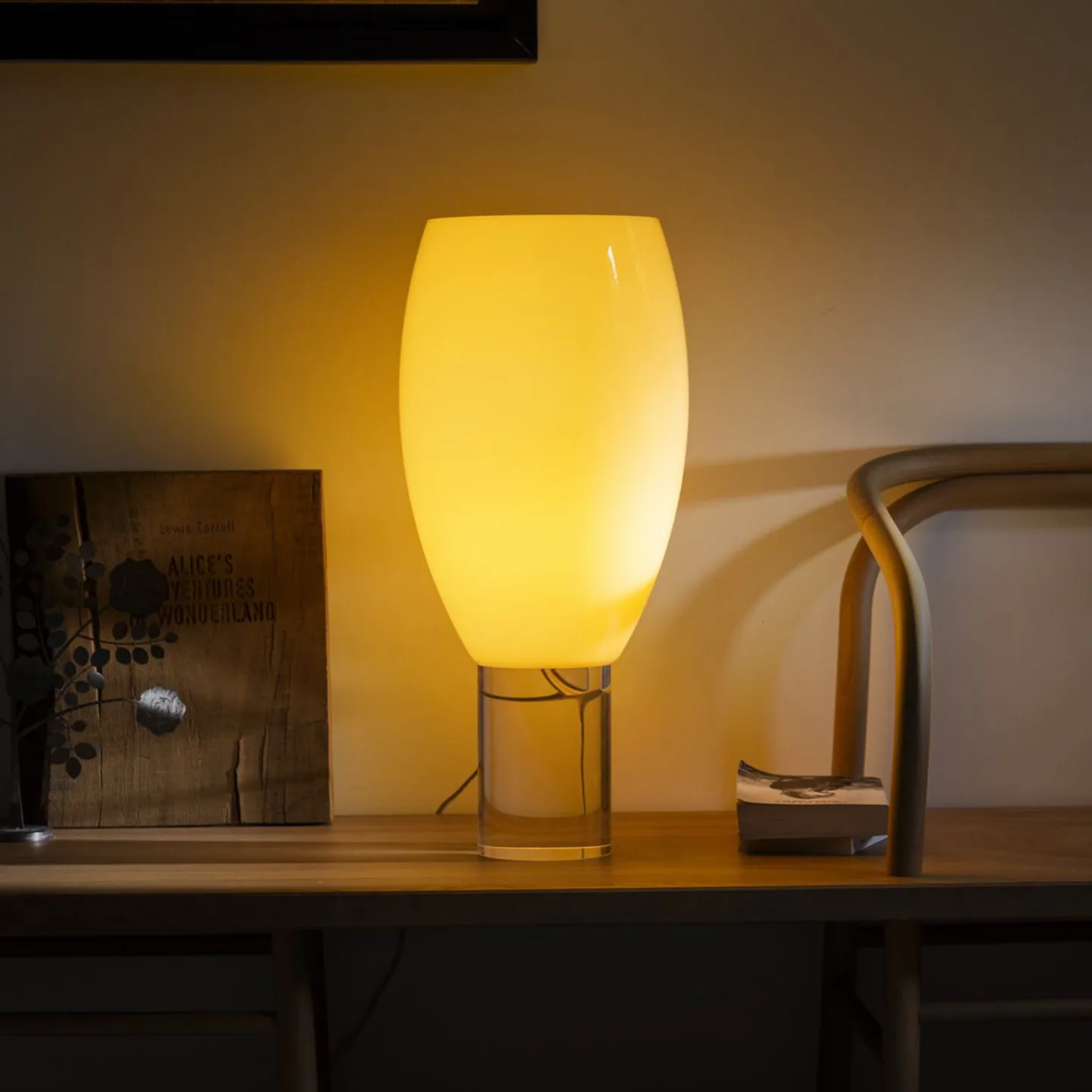 Buds 1 Tischleuchte Pale Rosa - Foscarini - Wohnzimmer - Design - Glas - Mit Schirm