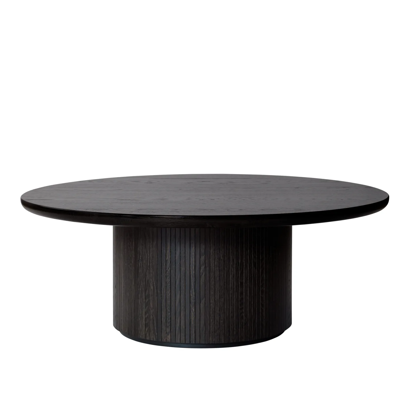 Gubi - Moon Coffee Table Round H45 x Ø120, Brown/Black Stained Veneer Oak Lacquered - Soffbord - Space Copenhagen - Brun,Svart - Trä