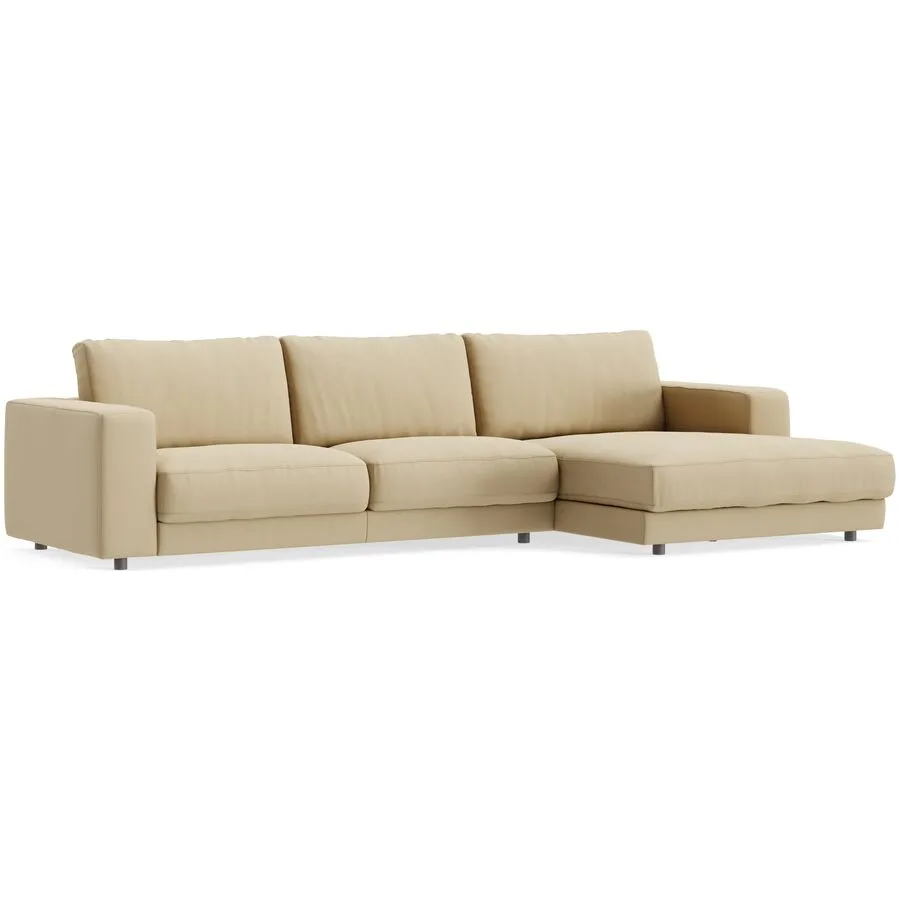 Ecksofa Ava Rechts Bezug: 100% Polyester sand B 330 T 170 cm - Möbel Konfigurator: Traummöbel individuell zusammenstellen