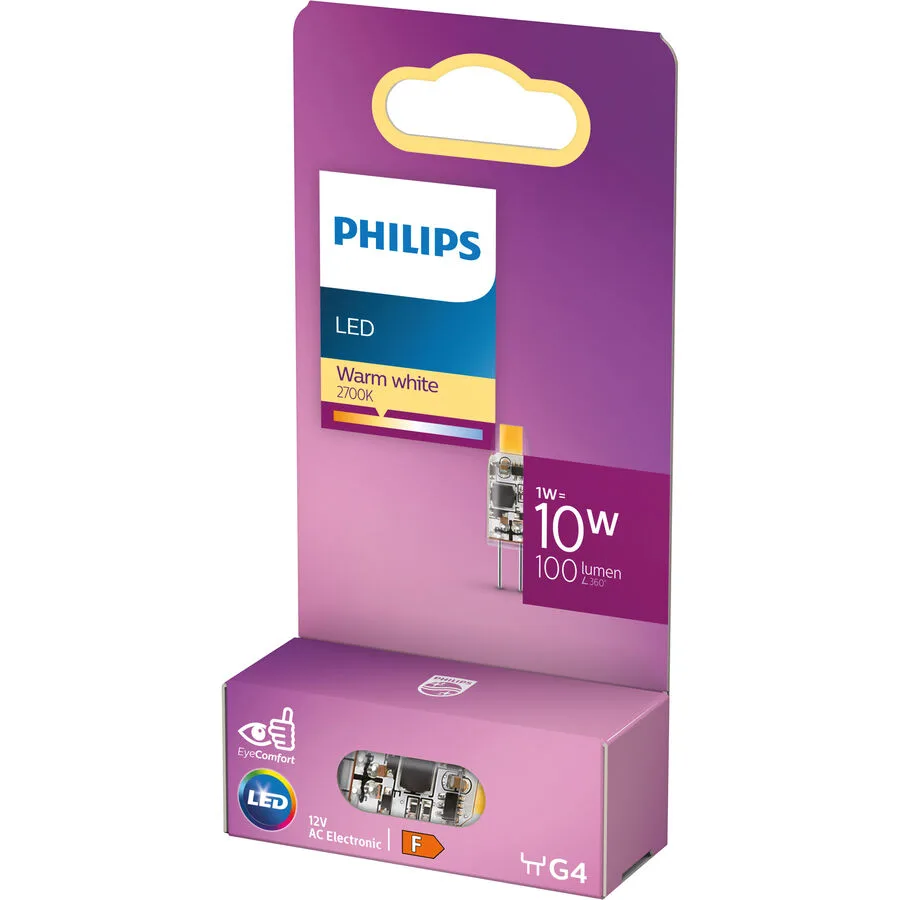 Leuchtmittel Philips Kunststoff G4 1 W - Farbe: klar - LED - Lichtfarbe: Extra warmweiss - LED Leuchtmittel