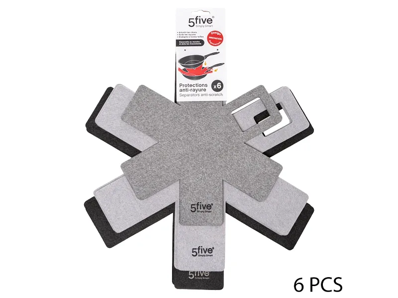 5 FIVE SIMPLY SMART Set mit 6 Pfannenschutz MAO Polyester grau