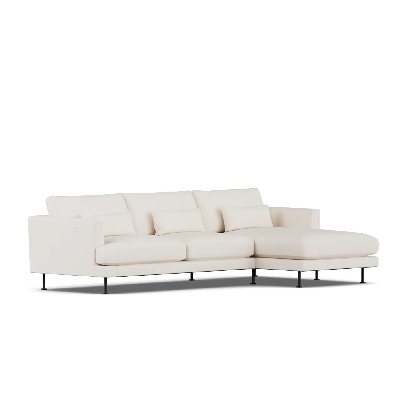 1898 Bredhult soffa Caleido Beige 9600-svart stål, 2,5-sits C1