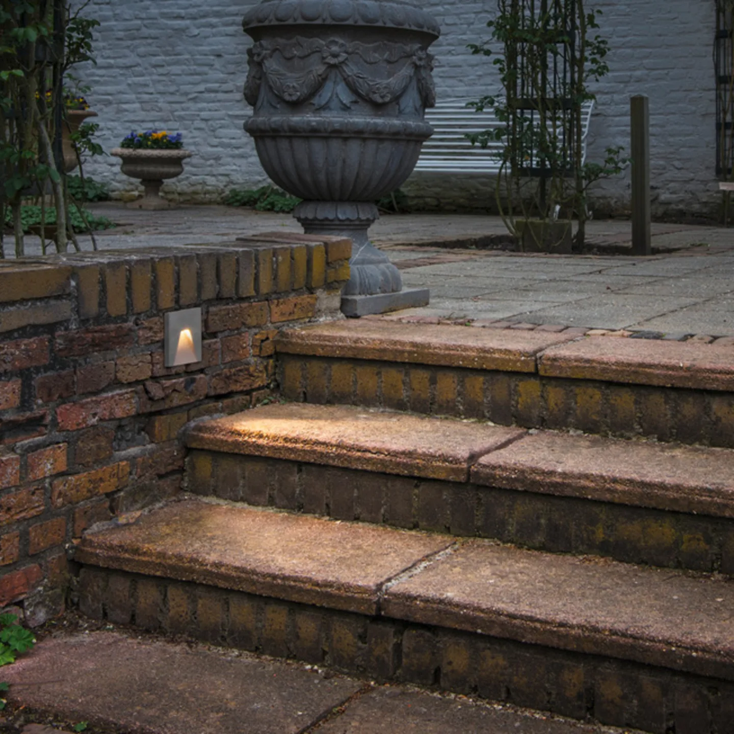 Concreto LED-Wandeinbauleuchte, breit, IP65, hellgrau - SLV - Modern - Beton - Eckig