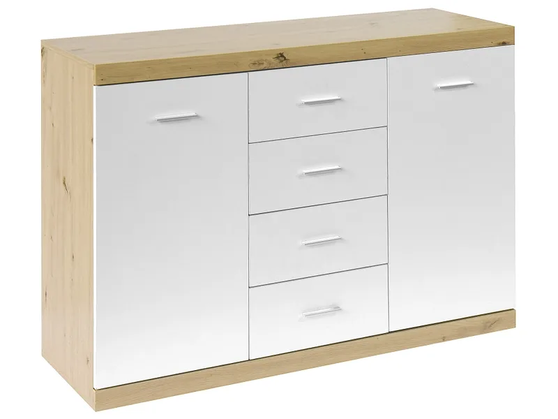 Sideboard ARES 2 Türen 4 Schubladen 40x120x84cm eiche dekor