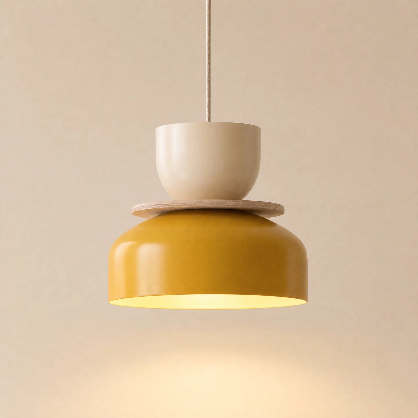 Uto hänglampa gul/beige 30 cm metall – ALDEX - Matsal - Modern - Med en ljuskälla