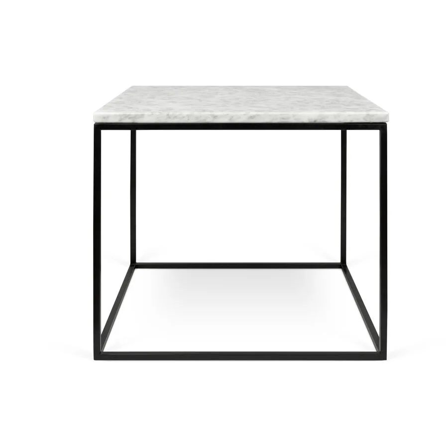 Salontisch Nissa weiss, schwarz Marmor/Metall B 50 T 50 cm