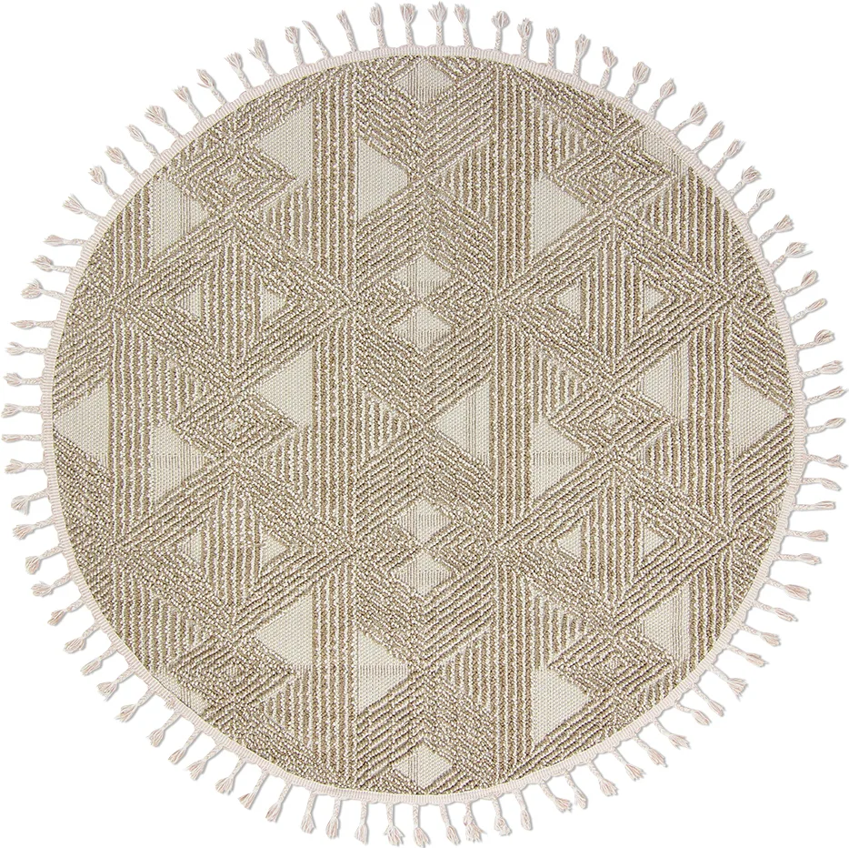 Runde tepper - Indoor/Outdoor Lennon (beige) (Størrelse: Ø 160 cm)