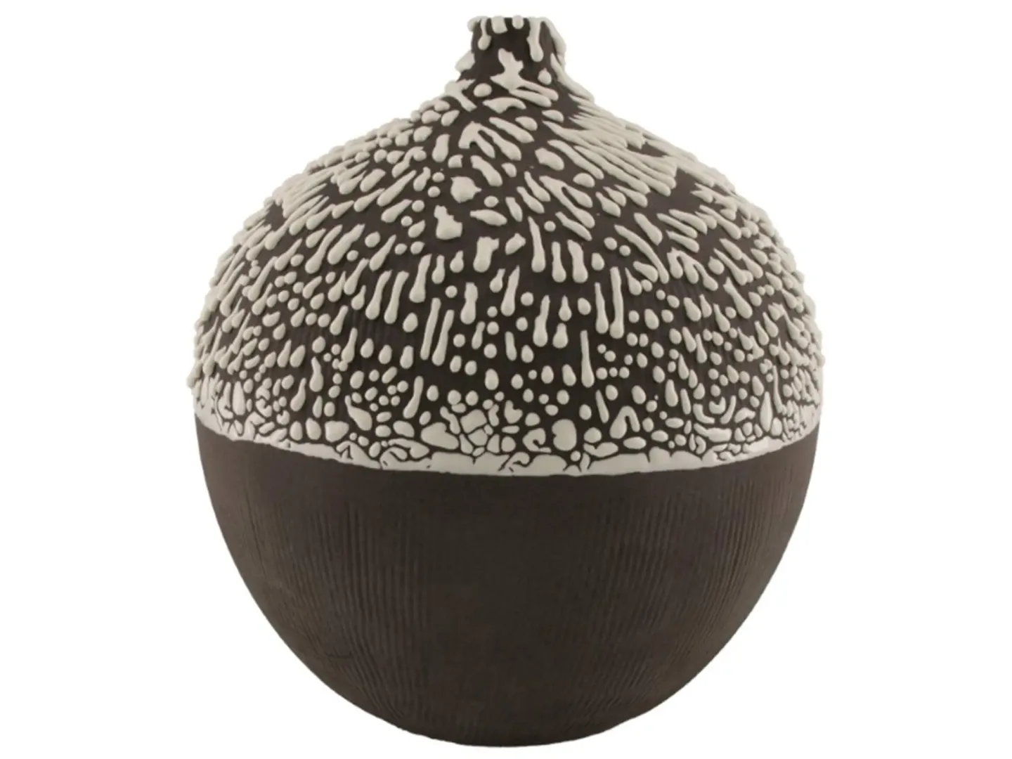 Dijk Vase Keramik, Schwarz-Weiss H: 31 cm | Schubiger Möbel