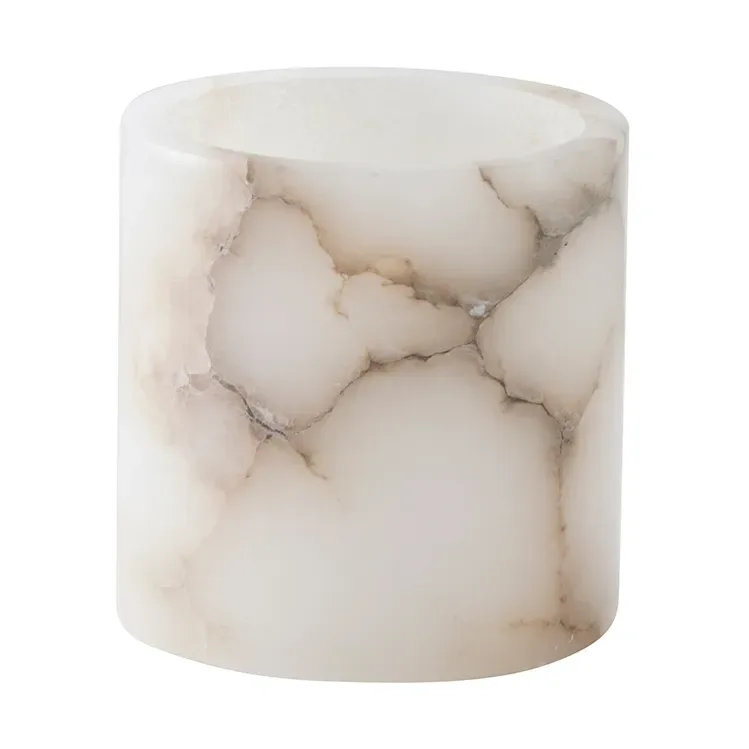 Tell Me More Alabaster ljuslykta Vit-beige, S 10 cm