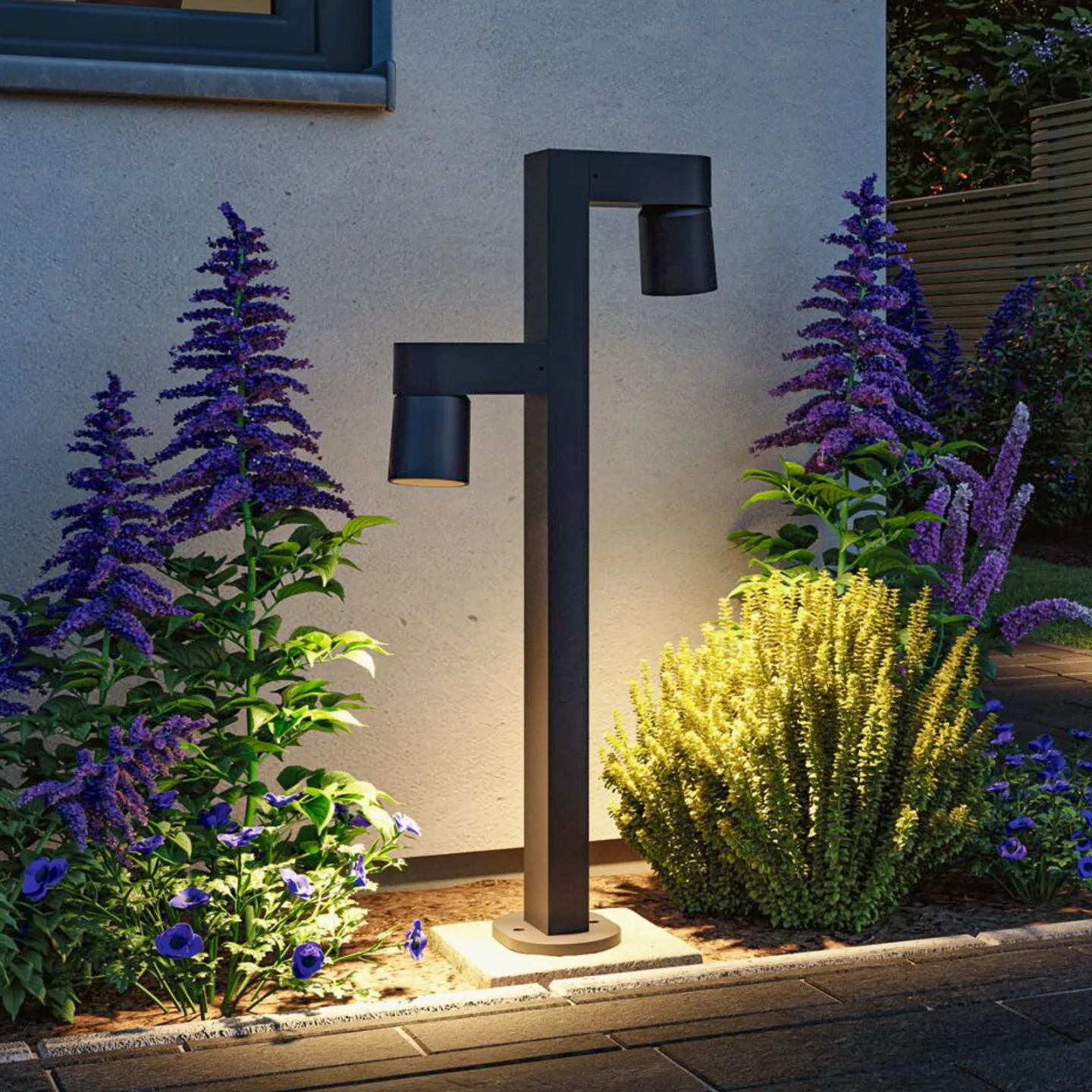 Kimu Außen Pollerleuchte 2200K 2x7,8W SWR Anthrazit - Paulmann - Modern - Aluminium - Mehrflammig