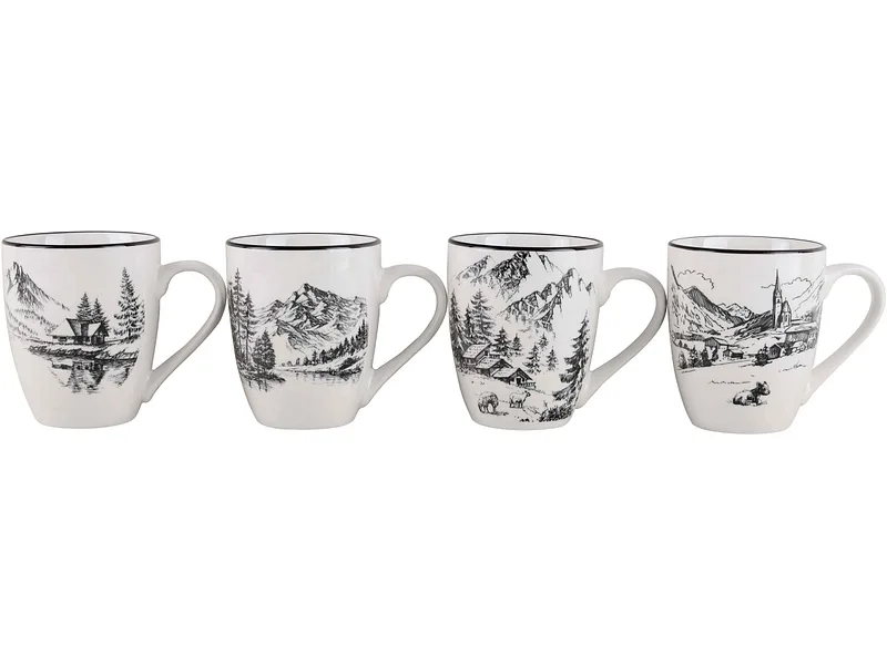Set Kaffeebecher MOUNTAIN 2 10cl porzellan weiss 4-teilig