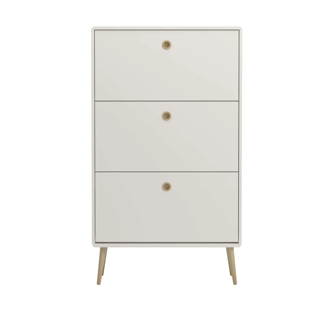Softline Schuhschrank 3 Klaptüren Weiß.