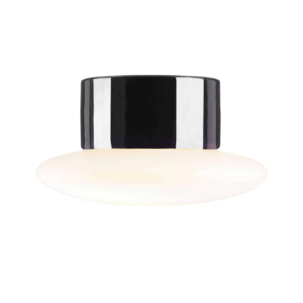 Aton Cairo Porslinsarmatur LED Svart Matt Opalglas Ø200mm