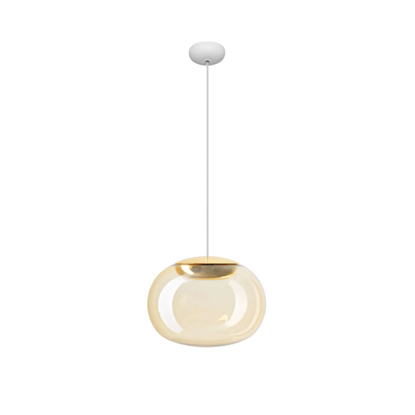 La Mariée LED-hengelampe, gull/hvit, Ø 28 cm - Stilnovo - Stue - Design - Glass - Med en lyskilde