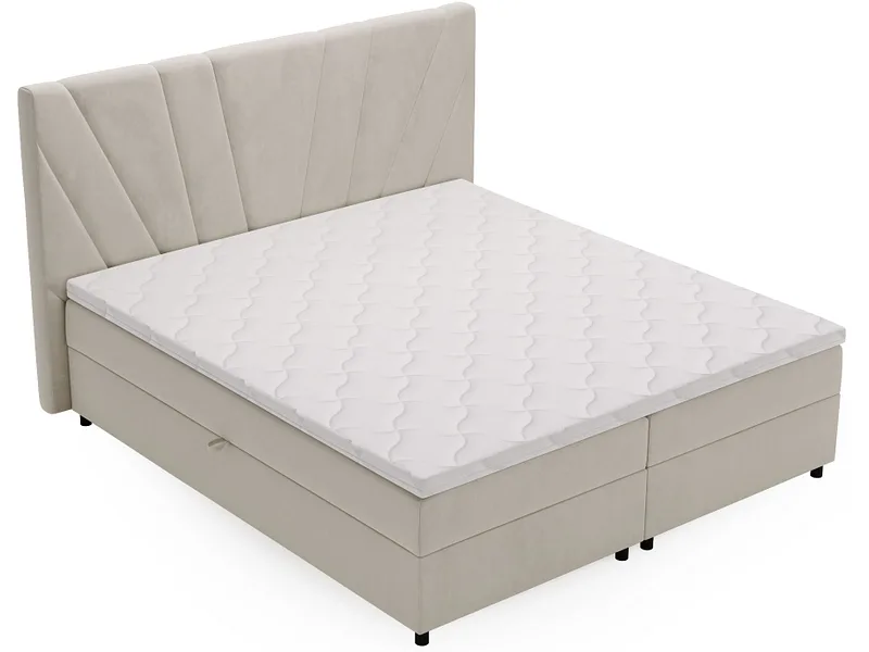 Boxspringbett YORU beige 140x200cm fest