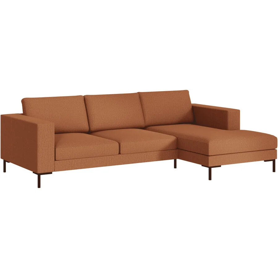 Ecksofa Domino Orange Stoff 250 cm 151 cm - Möbel Konfigurator: Traummöbel individuell zusammenstellen
