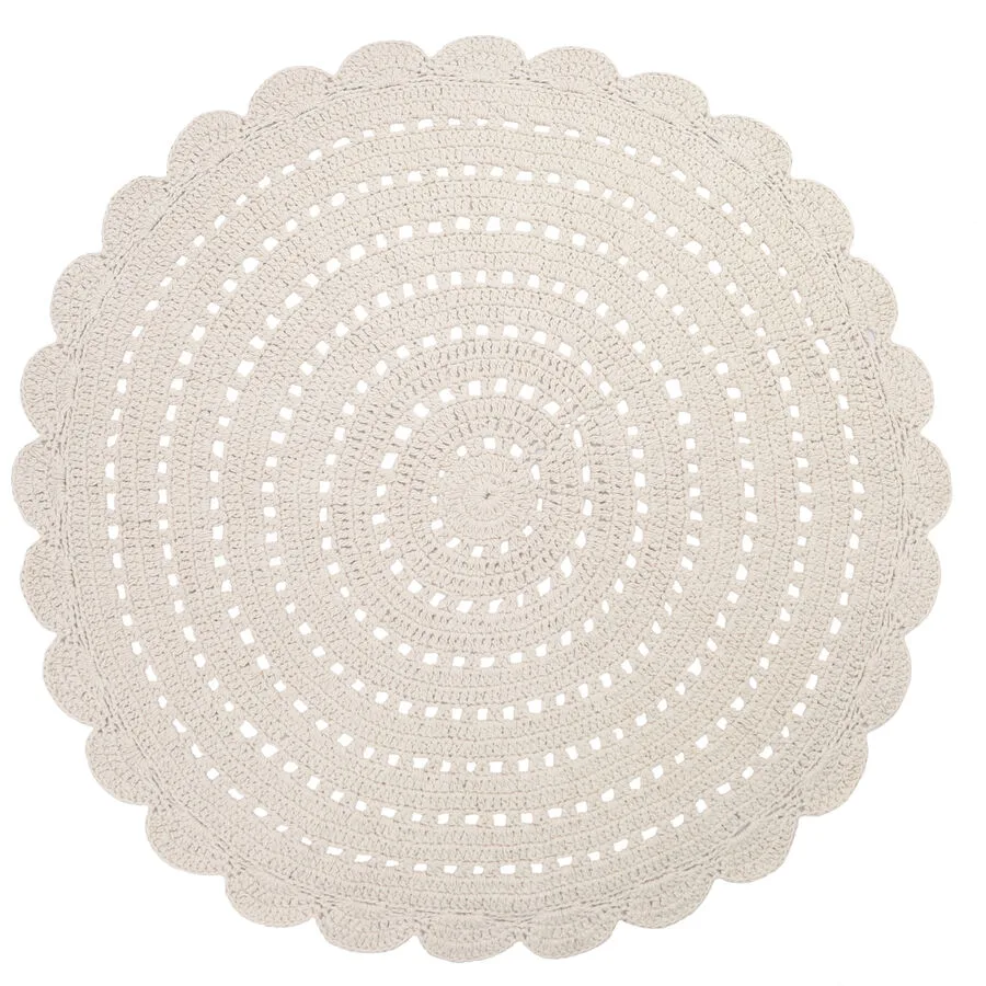 Kinderteppich Hildur ecru Baumwolle 150 x 150 cm