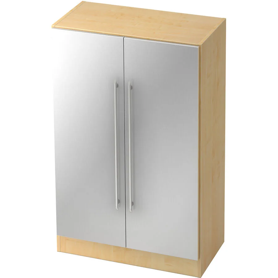 Aktenschrank Office Silber, Ahorn Dekor Holzwerkstoff B 80 H 127 cm