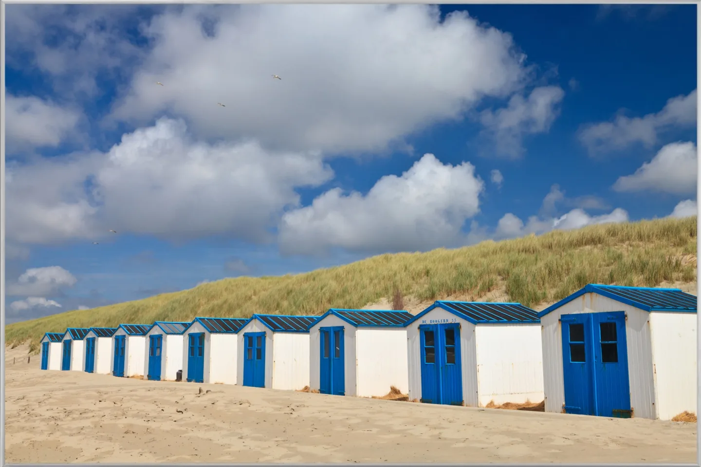 image LAND Bild mit Rahmen Reihe mit Strandhäusern | Schubiger Möbel