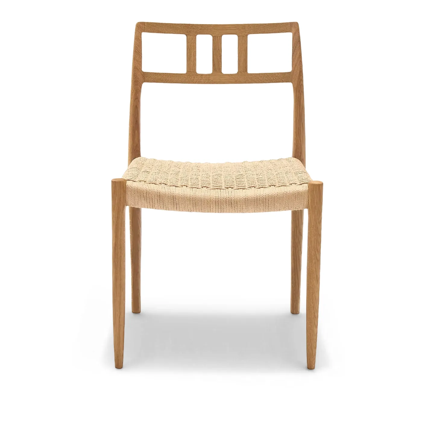 J.L. Møller - Model 79 dining chair Oak, Oil, Natural Rope - Matstolar - Niels Otto Møller - Beige - Papper/Trä