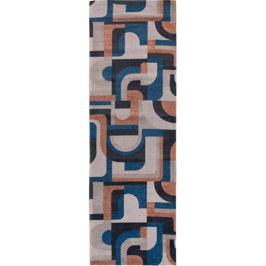 Teppich Module Blau Polyester 80 cm 250 cm
