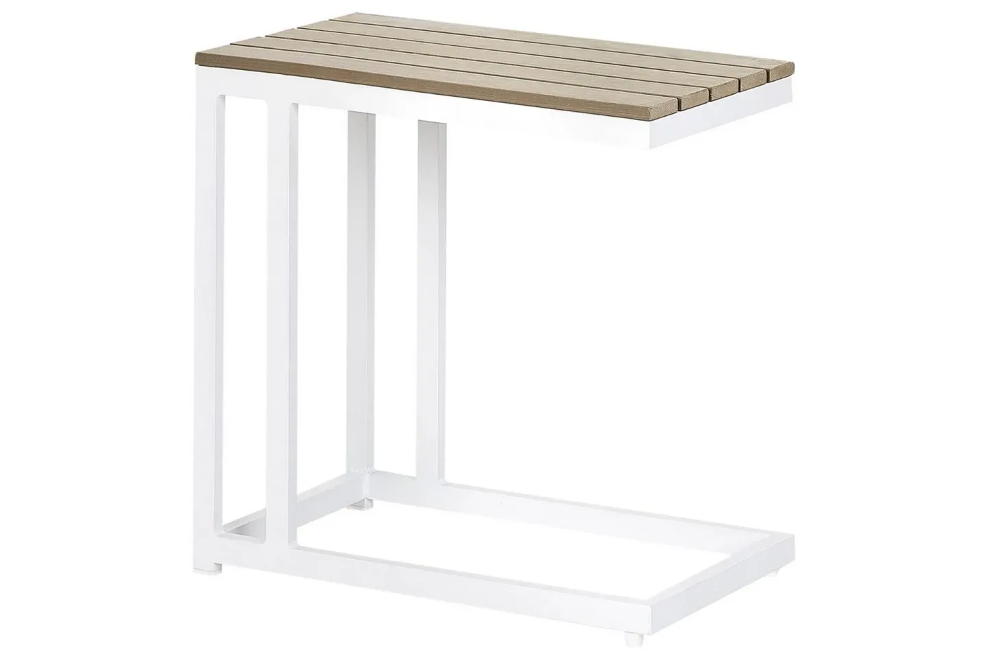 Trädgårdsbord Messina Ljus trä/vit, 35x60x59 cm - Ljus trä/vit, 35x60x59 cm