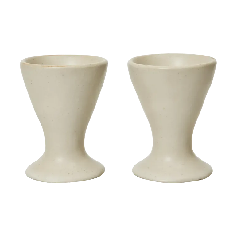 Ferm Living Flow Eierbecher 2er Pack Off-white speckle