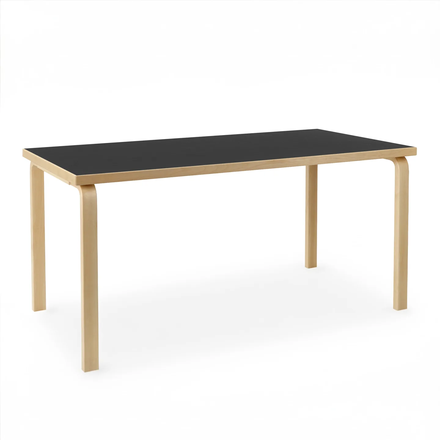 Artek - Aalto Bord 81A, Svart linoleum, Klarlackad - Matbord - Alvar Aalto - Svart - Trä