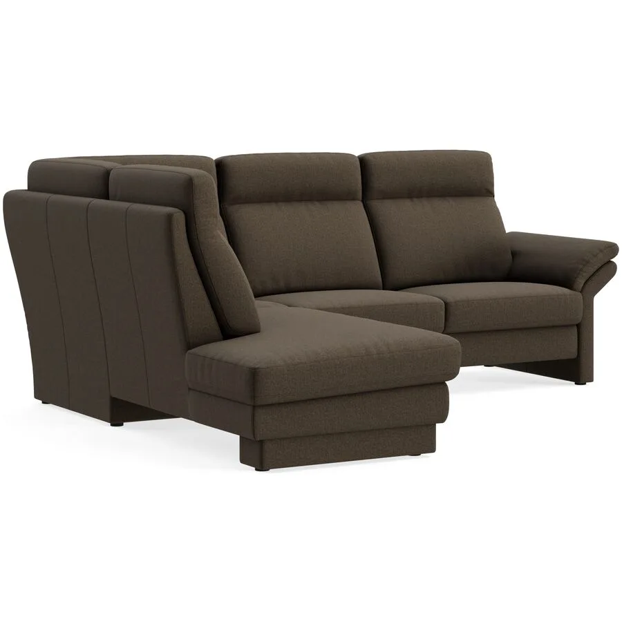 Ecksofa Albula Links Echtstoff Cosmopolitan fango B 250 T 215 cm - Möbel Konfigurator: Traummöbel individuell zusammenstellen