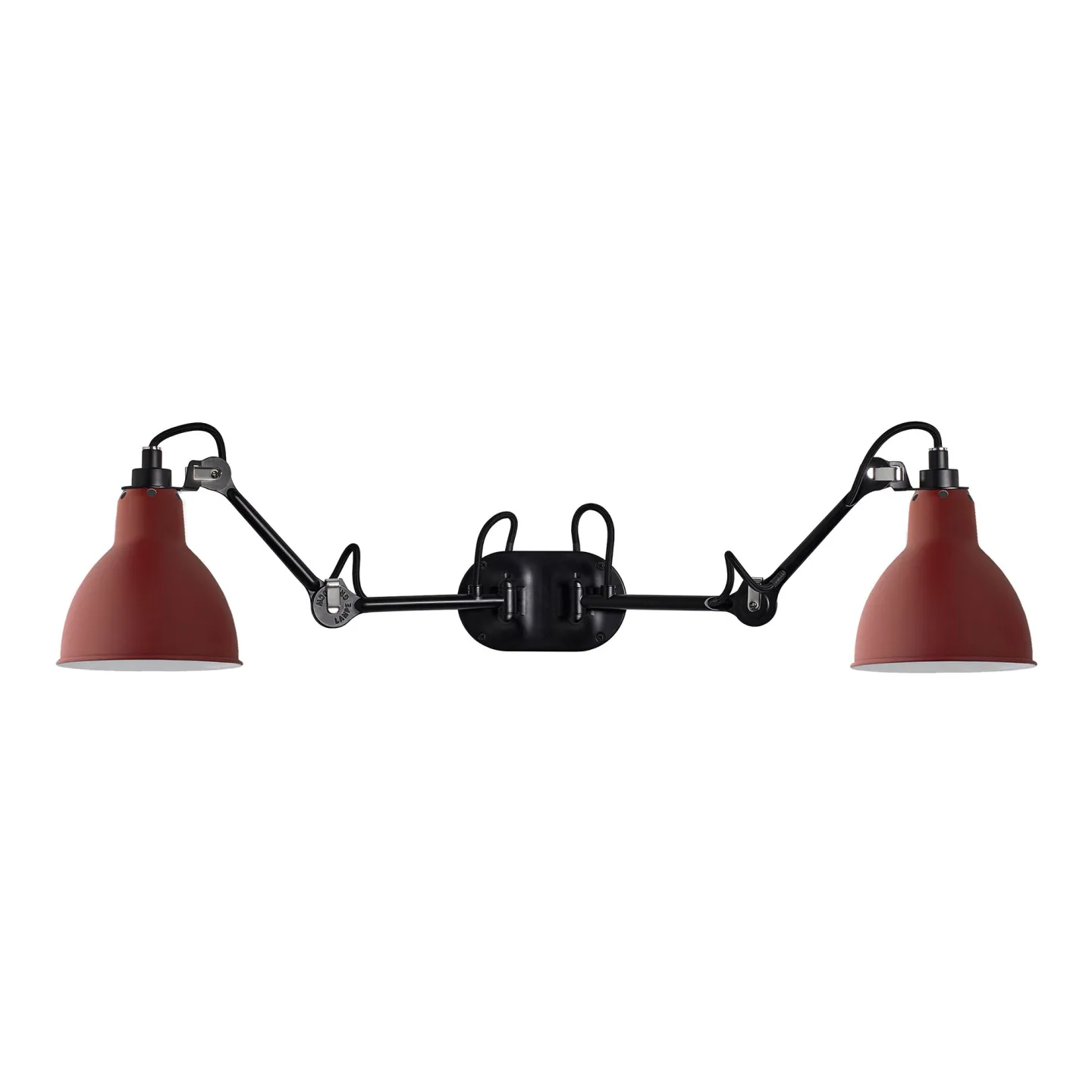 DCWéditions - Lampe Gras 204 Round Double, Black/Red - Sänglampor - Bernard-Albin Gras - Röd - Metall