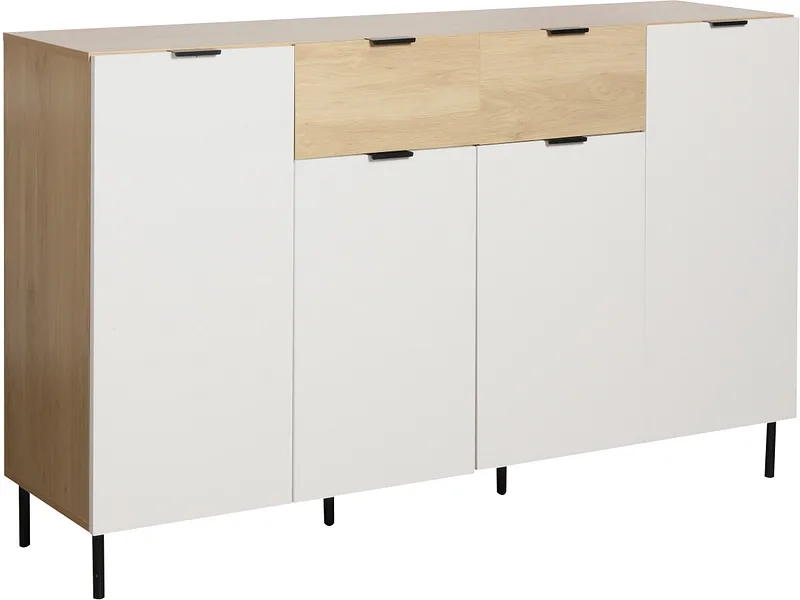 Kommode BASEL 4 Türen 2 Schubladen 40x140x92.5cm weiss