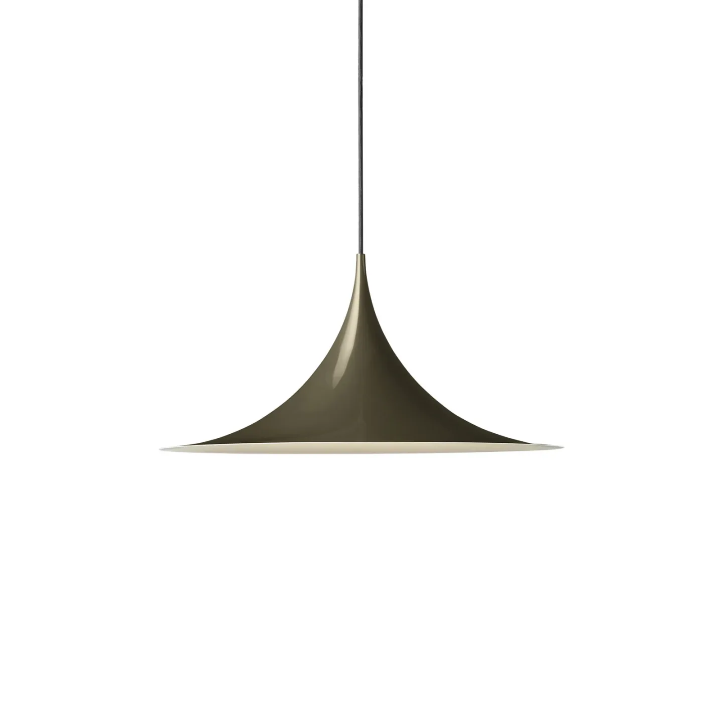 Semi Pendelleuchte Ø47 Glossy Dark Cocoa - GUBI - Wohnzimmer - Design - Metall - Einflammig