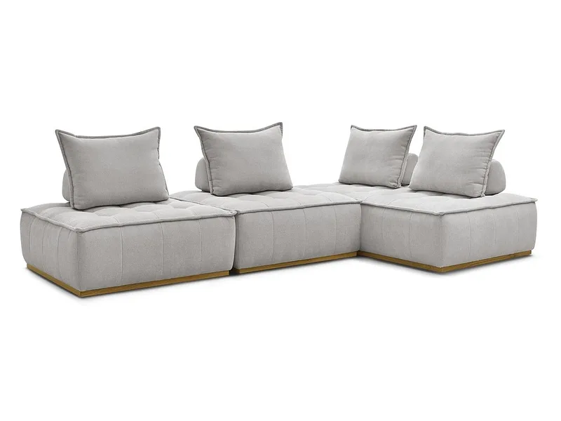 Ecksofa BOBOCHIC ELISA Stoff mit Textur hellgrau