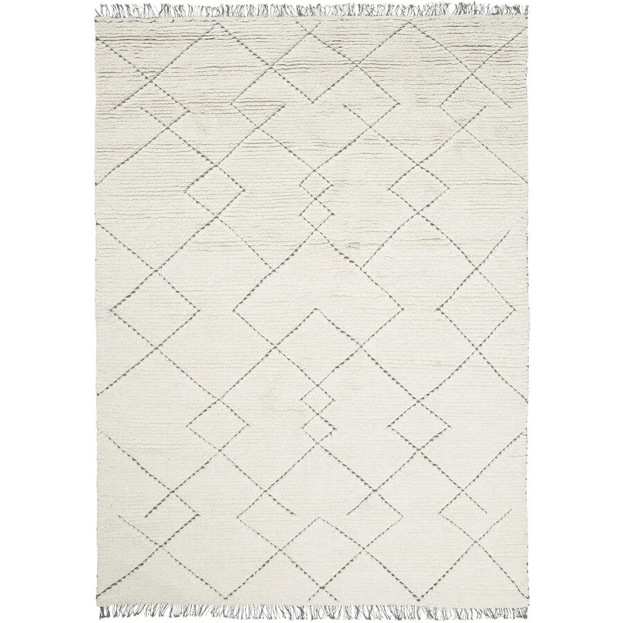 Teppich Torun Weiss Wolle 170 cm 240 cm