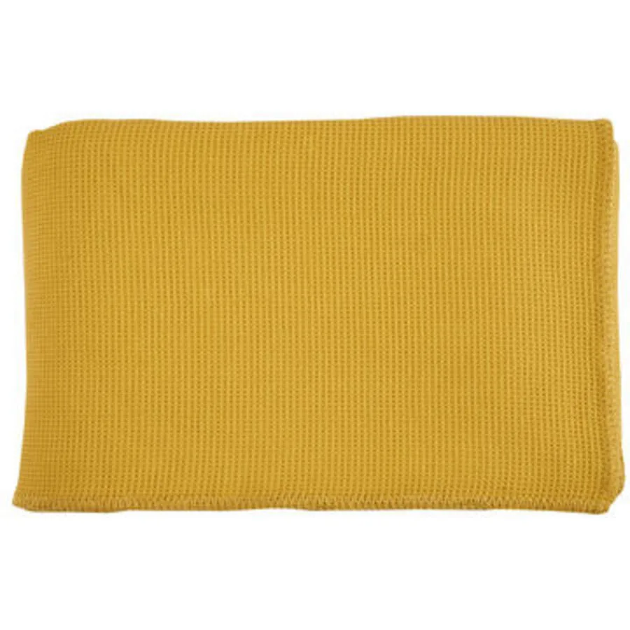 Living Home Wohndecke Pique Yellow Baumwolle 220 x 240 cm