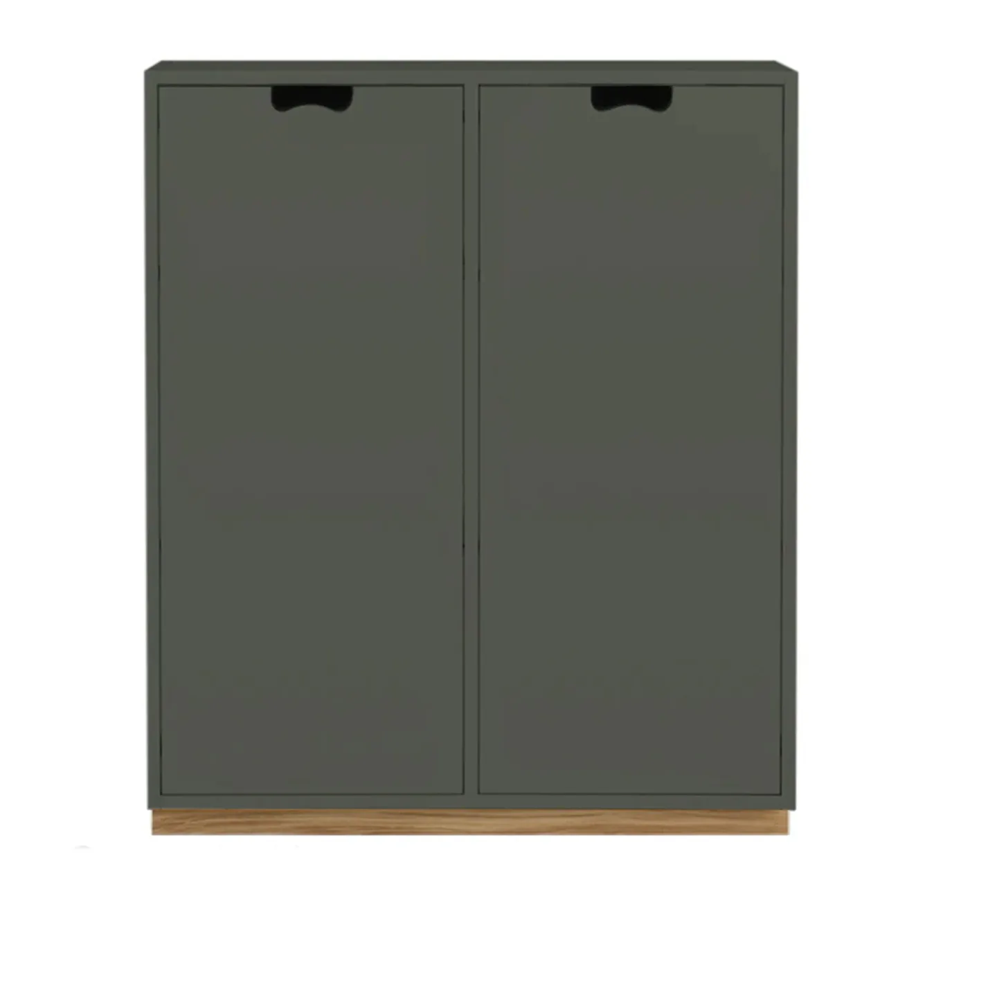 Asplund - Snow Cabinet E D30 Covered Doors - Green Khaki, Ek Sockel - Skåp och vitrinskåp - Thomas Sandell & Jonas Bohlin - Grön - Trä