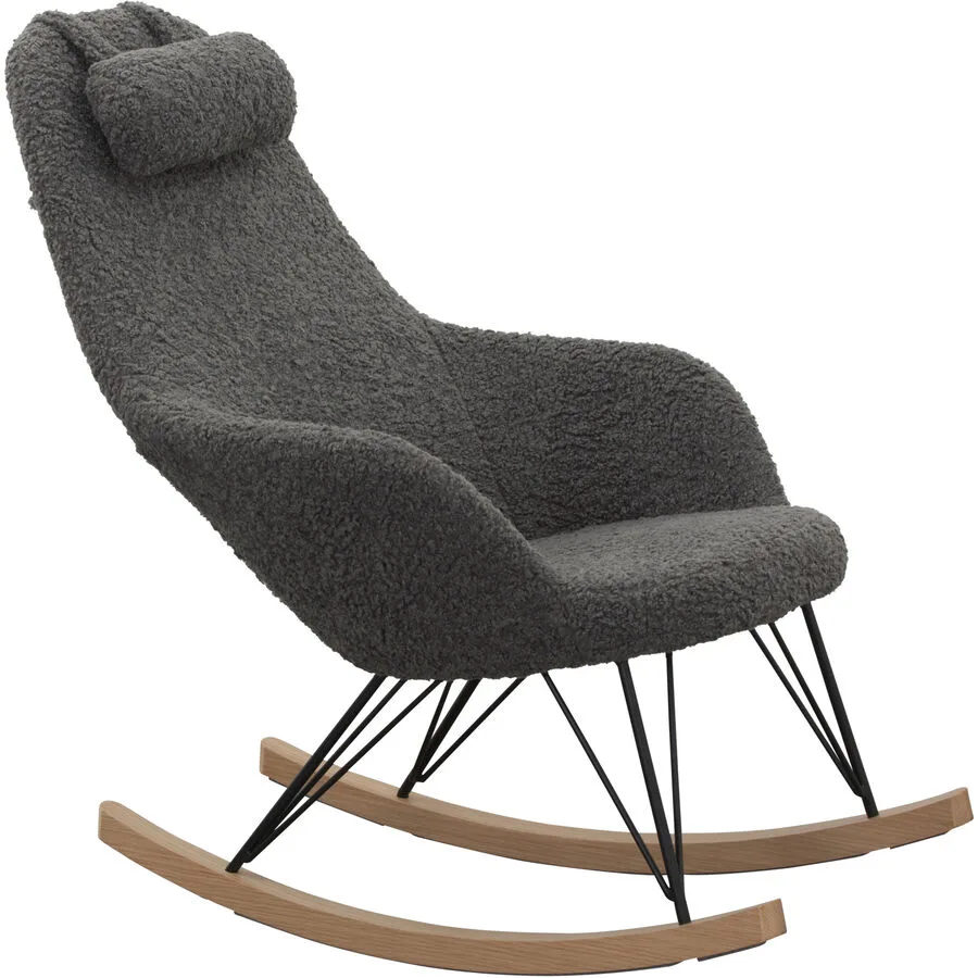 Schaukelstuhl Teddy II Grau Stoff 67 cm