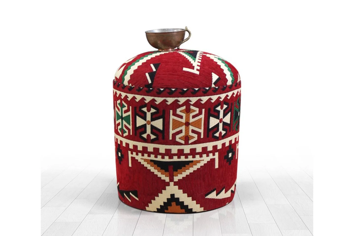 Amsterdam Sittpuff 40 cm - Röd/Svart