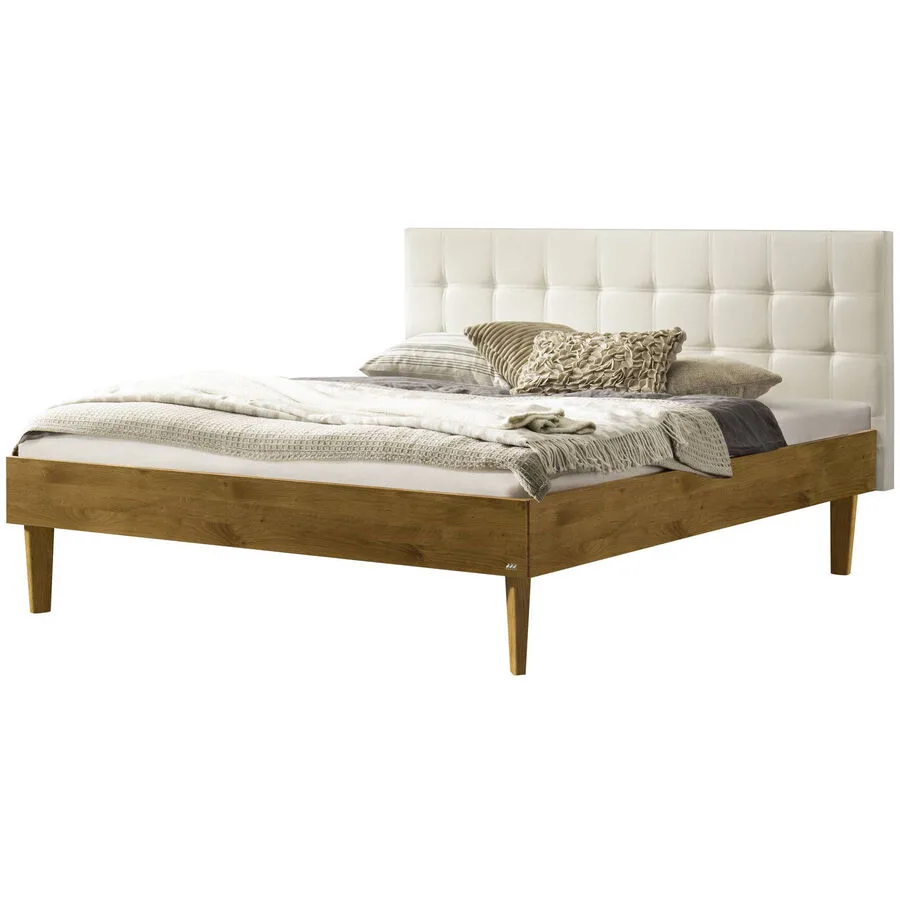 Hasena Bett Sassari Wildeiche, weiss Eiche massiv Massivholz 140 x 200 cm