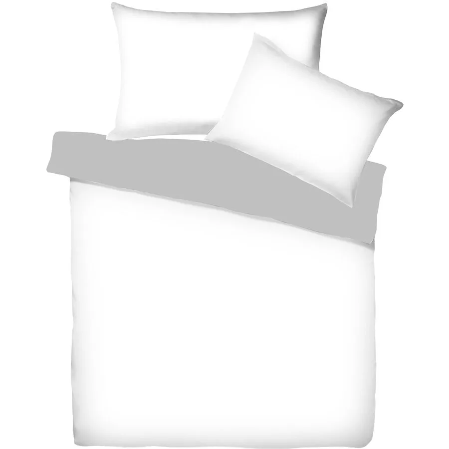 Living Home Kissenbezug Uni Doubleface Weiss/Schiefer Einfarbig Baumwolle B 65 T 100 cm