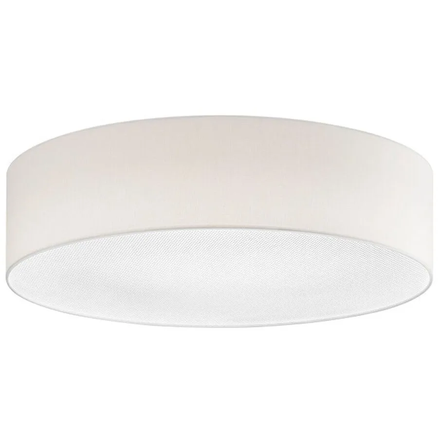 Deckenlampe Noah Beige Metall/Stoff 60 cm 16 cm - Farbe: CREME - LED - Lichtfarbe: Neutralweiss - Material: Metall/ Stoff - Deckenlampe- LED