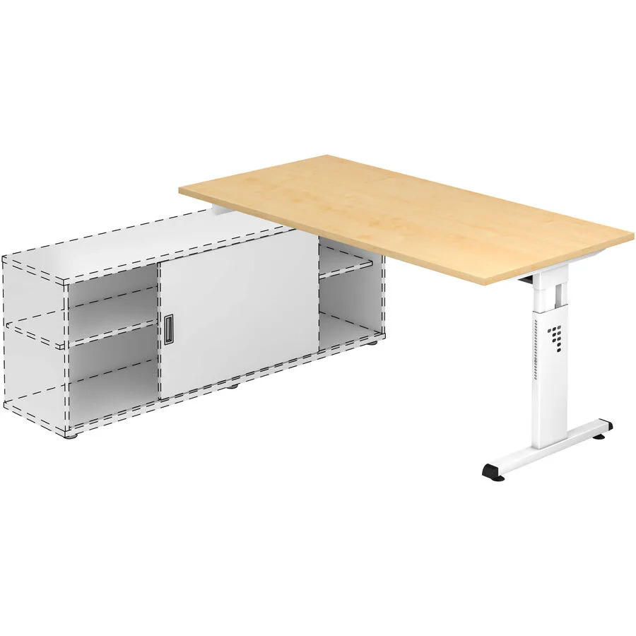 Anbauschreibtisch Office Ahorn Dekor Holzwerkstoff B 160 T 80 cm