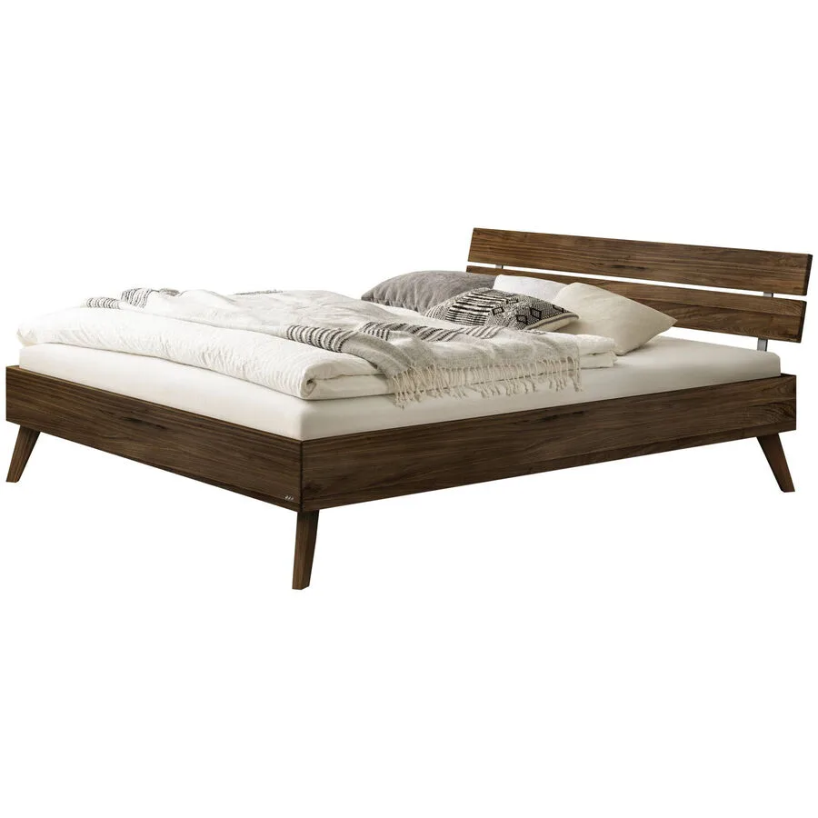 Hasena Bett Sassari Braun Holz 100 x 200 cm - Farbe: Nussbaum