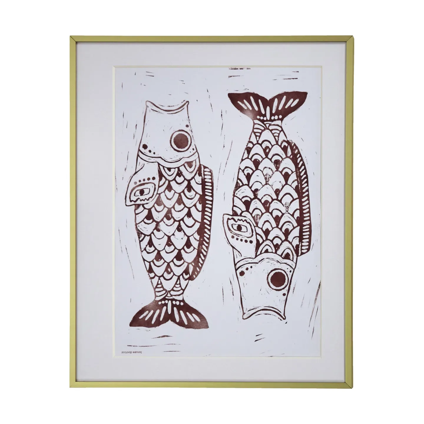 House Doctor Fish wall art tavla 40x50 cm Burgundy